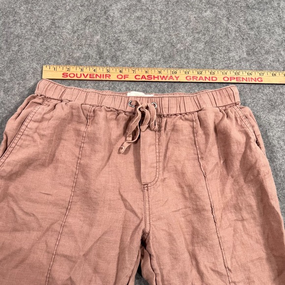 Cynthia Rowley Mauve Pink Linen Drawstring Jogger Pants Women's Size Medium - Picture 4 of 7